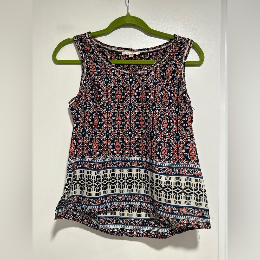 EUC Skies Are Blue SzXS Petite Multicolor Floral Abstract Paisley Sleeveless Top